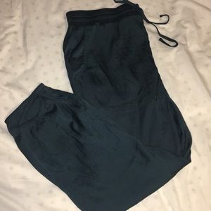 TEAL SATIN PANTS